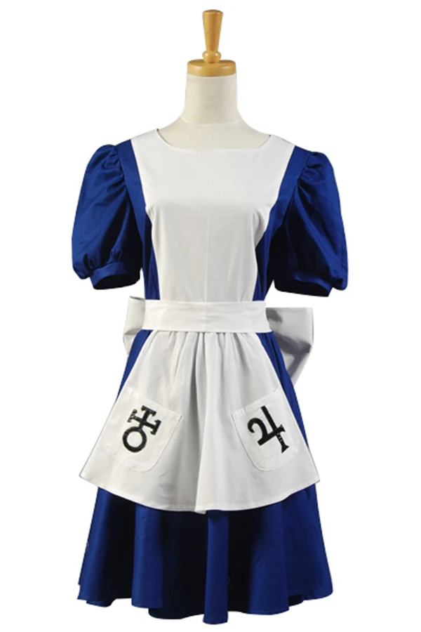 Женский костюм горничной American Mcgee Alice голубого цвета для косплея из аниме
