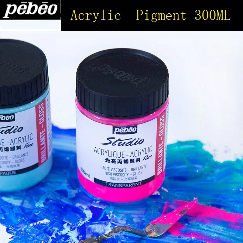 

Pebeo 48Color Acrylic Paint Wall Waterproof Painting Hand-painted Dilute Pigment 300ml DIY Textile Paint School Drawing Supplies