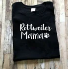 Ротвейлера футболка мама с изображением собаки ротвейлера Мама Жизнь письма печатаются для женщин с О-образным вырезом, повседневные Забавные футболки модные лозунг tumblr футболки