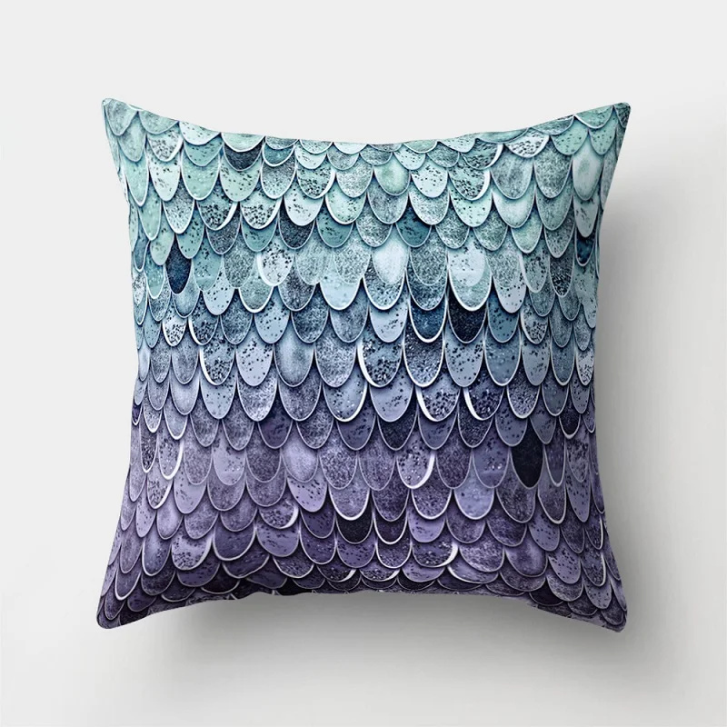 Квадратная наволочка для подушек с рисунком русалки декоративная 45x45 см