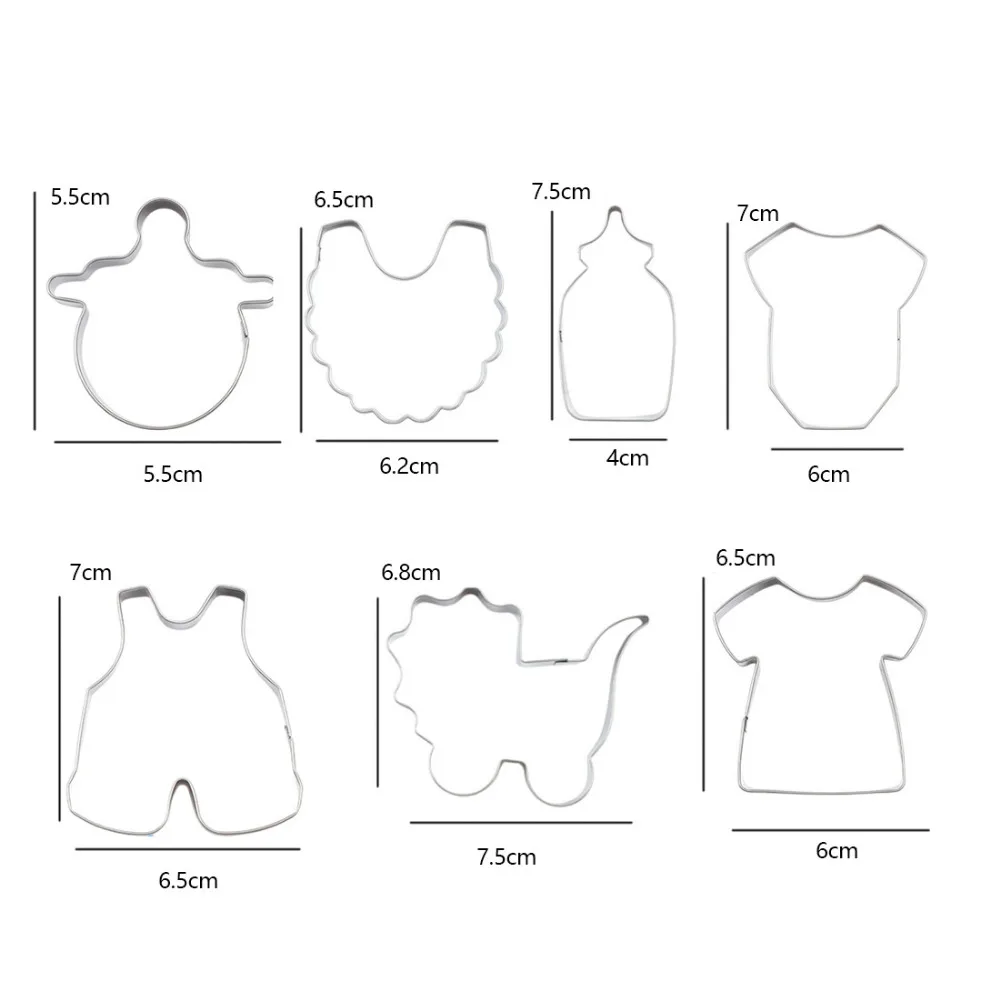 Нержавеющая сталь куки фрезы 7 шт./компл. ребенок в форме соски помадка торт резак