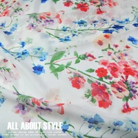 silk georgette chiffon fabric dress 10 mm white bouquet bouquet 100 silhouette fold its cheongsam dress 50cm