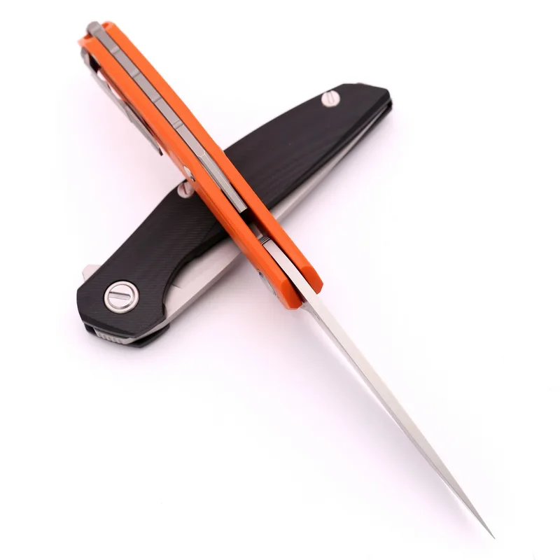 GODFUR D2 Dlade Flipper Folding Knife Titanium + G10 Handle Outdoor Camping Hunting Survival Tools Practical Pocket Fruit Knives |