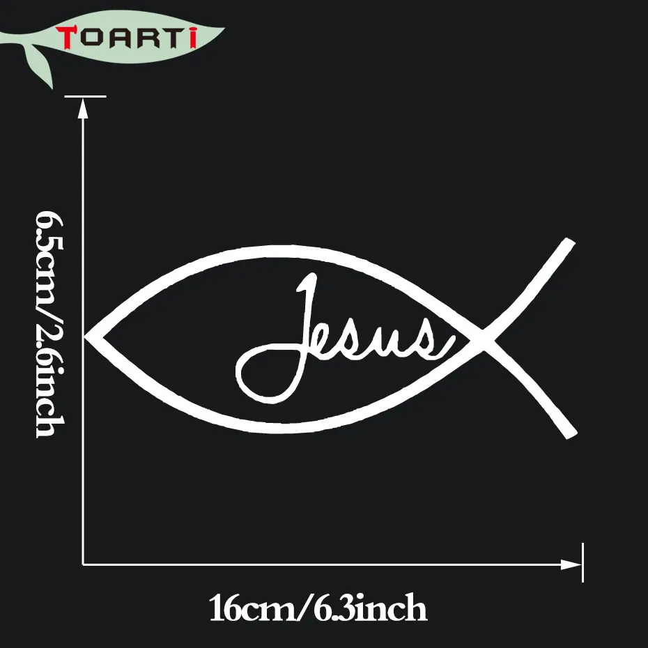 Виниловая наклейка Jesus Fish для стайлинга автомобиля религиозный символ