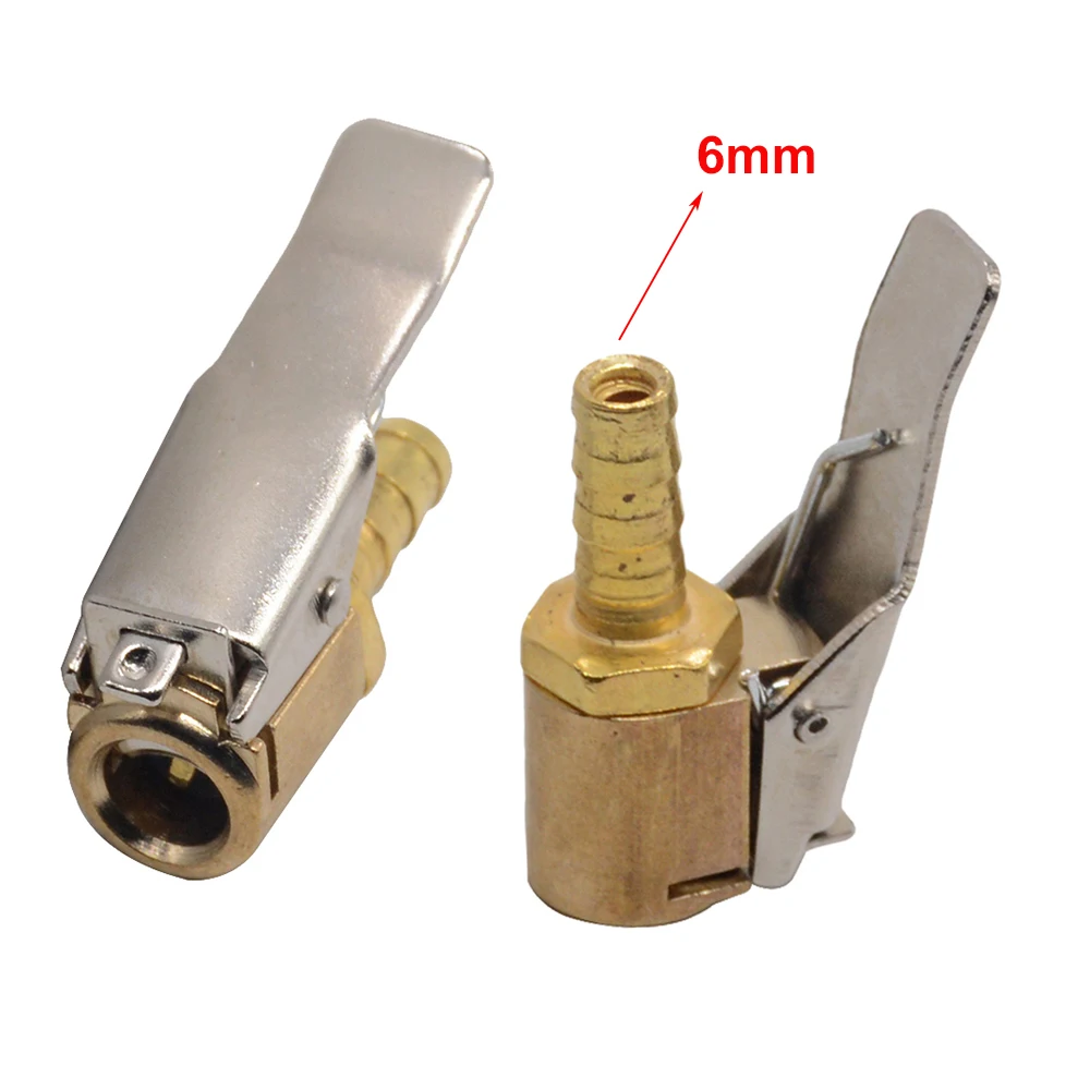 

1PC 6mm Auto Air Pump Chuck Clip Car Truck Tyre Tire Inflator Valve Connector Car Open Brass Stem Tire