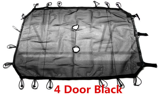 4 Door black 2/4 дверь автомобиля полиэстер крыша сетка Бикини Топ солнцезащитный козырек УФ Защита от солнца сетка для Jeep Wrangler 2007- автомобильный стиль - Название цвета: 4 Door black