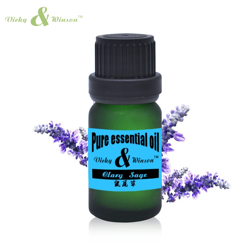 

Vicky&winson Clary Sage essential oil 10ml Salvia sclarea oils Shrink Pores Tighten Skin Cleanse Oily Hair Scurf Natural VWDF40