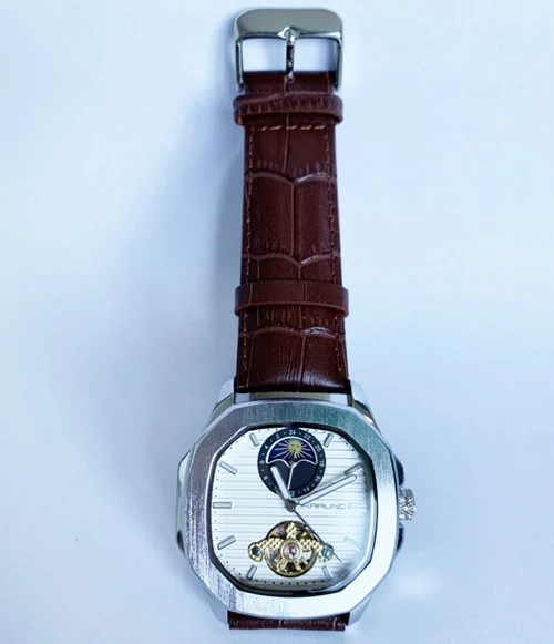 brown silver white MCE Мужские механические часы мужские часы Relogio Masculino Мужские автоматические часы кожаные часы наручные часы с турбийоном мужские часы - Цвет: brown silver white