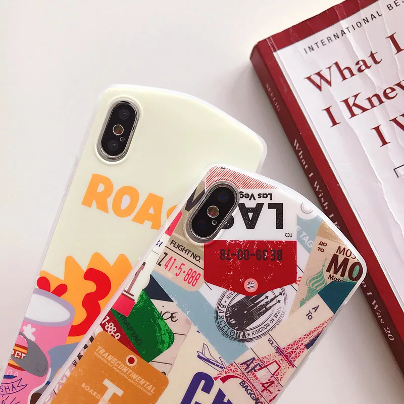 amusing stamp food rhombus phone Cases For iphone XS Max X XR soft IMD airplane Case for 6 7 8 plus back cover |