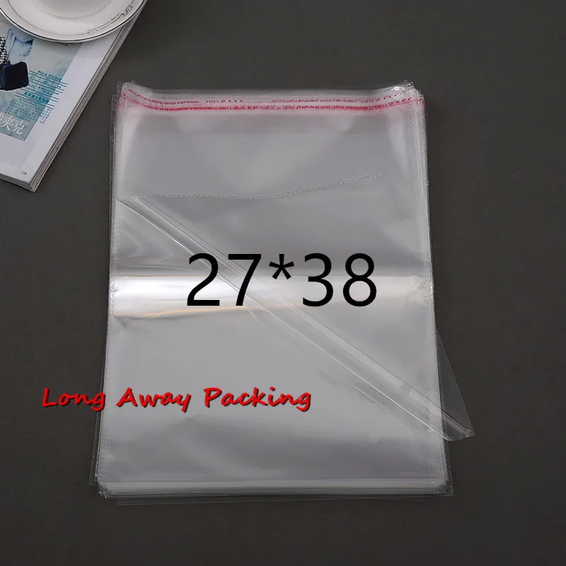 

27*38 27*34+4 cm Clear Resealable Cellophane/BOPP/Poly Bags Transparent Opp Bag Packing Plastic Bags Self Adhesive Seal