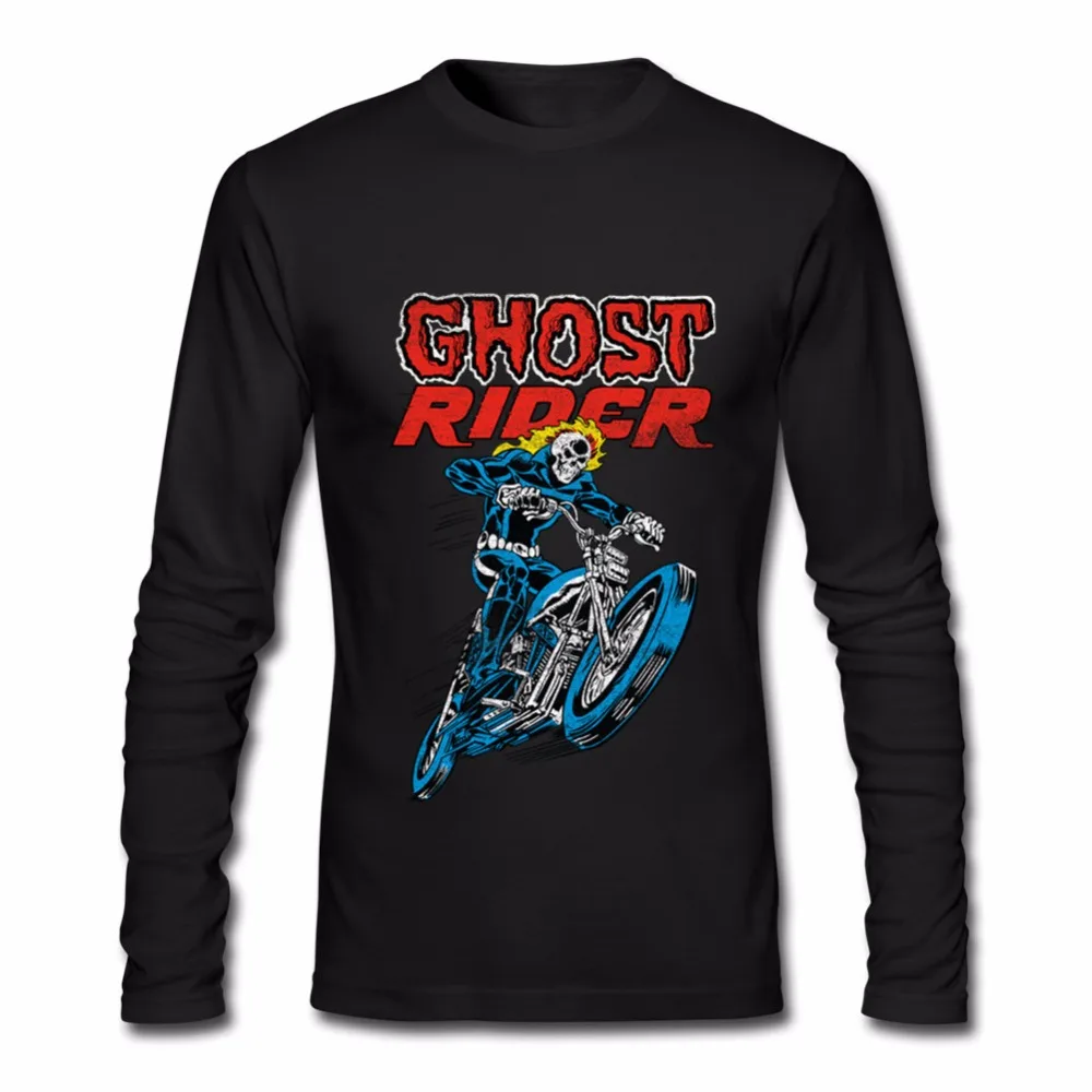 Ghost Rider футболка Для мужчин Популярные создать Мотоцикл Череп Мужчин's футболки