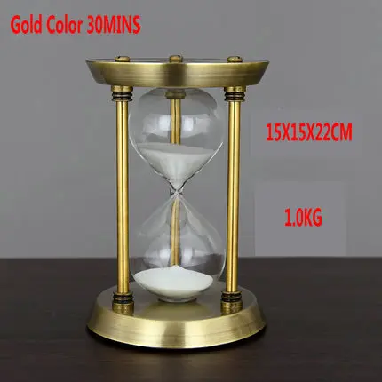 Gold 30 Minutes HQ ретро современный тип металлический поворотный/фиксированный Песок стеклянный песочный таймер часы стекло искусство и ремесла кабинет спальня офисный стол Декор - Цвет: Gold 30 Minutes