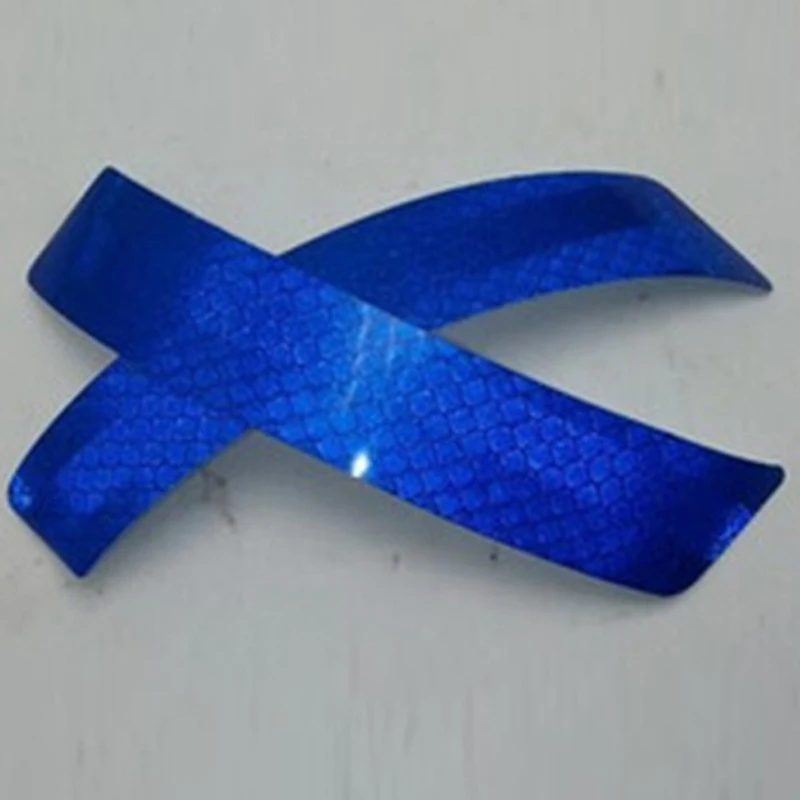 Blue 2 шт./лот автомобильный бампер Светоотражающие предупреждающие полосы наклейки Авто Аксессуары Отражатель наклейки для автомобиля Стайлинг - Цвет: Blue