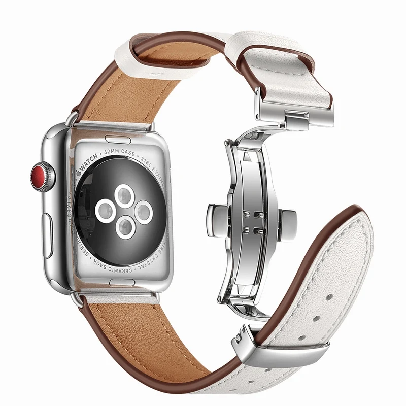 Роскошный чехол из натуральной кожи для наручных часов Apple Watch 38 мм 40 42 44