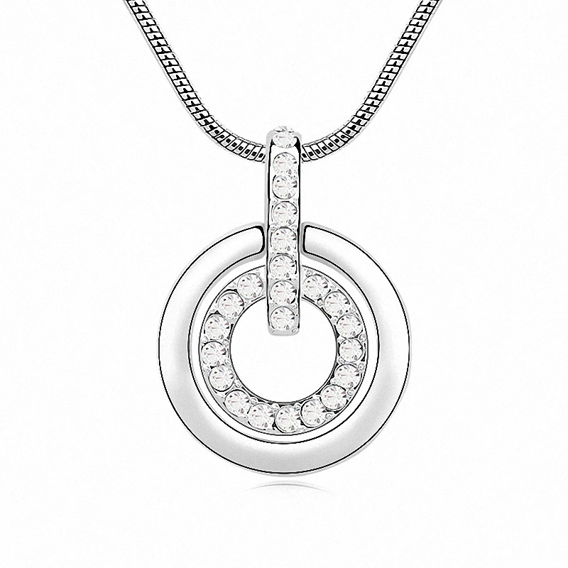 6 Цветов Мода Кристаллы ожерелье Платины Покрытием Кулон Ожерелье для женщин