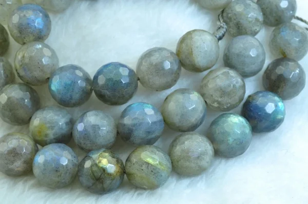 Лабрадоритовые граненые круглые бусины 10 мм 39 шт|faceted round beads|beads 10mmround beads |