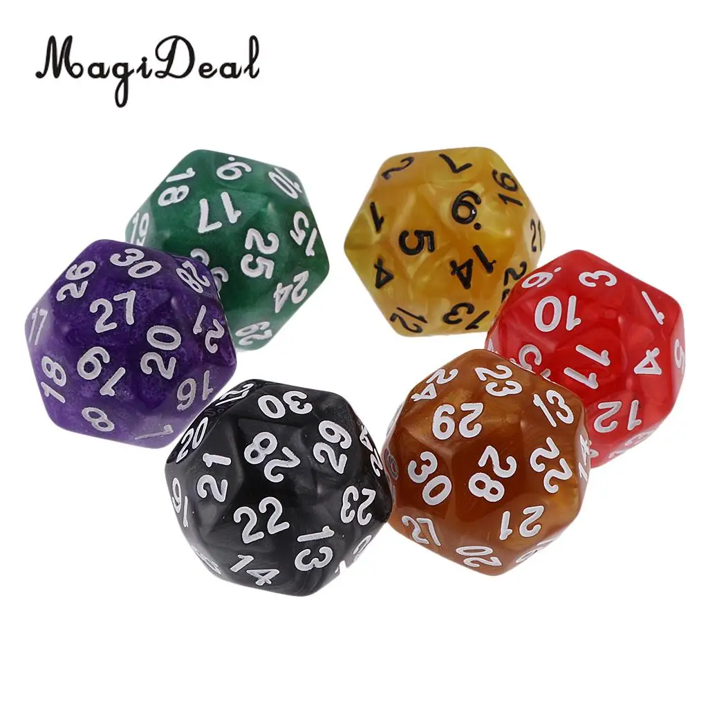 MagiDeal горячая Распродажа 12 шт Акриловые D30 D24 многогранные кости Плашки для D &amp TRPG