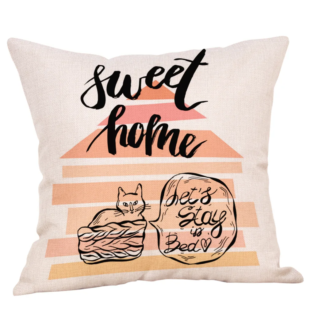 2019 модные простые милые домашние хлопковые льняные Квадратные наволочки для