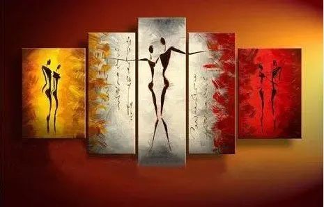 

Large Size 5 Panels Canvas Oil Painting Hand painted Abstract Canvas Wall Art Pictures for Bedrooms