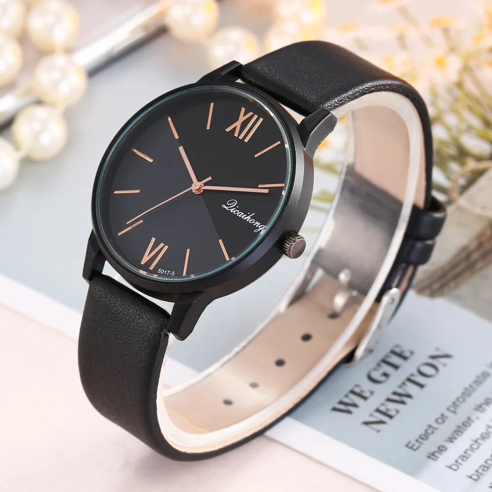 Новые креативные женские модные повседневные наручные часы с кожаным ремешком