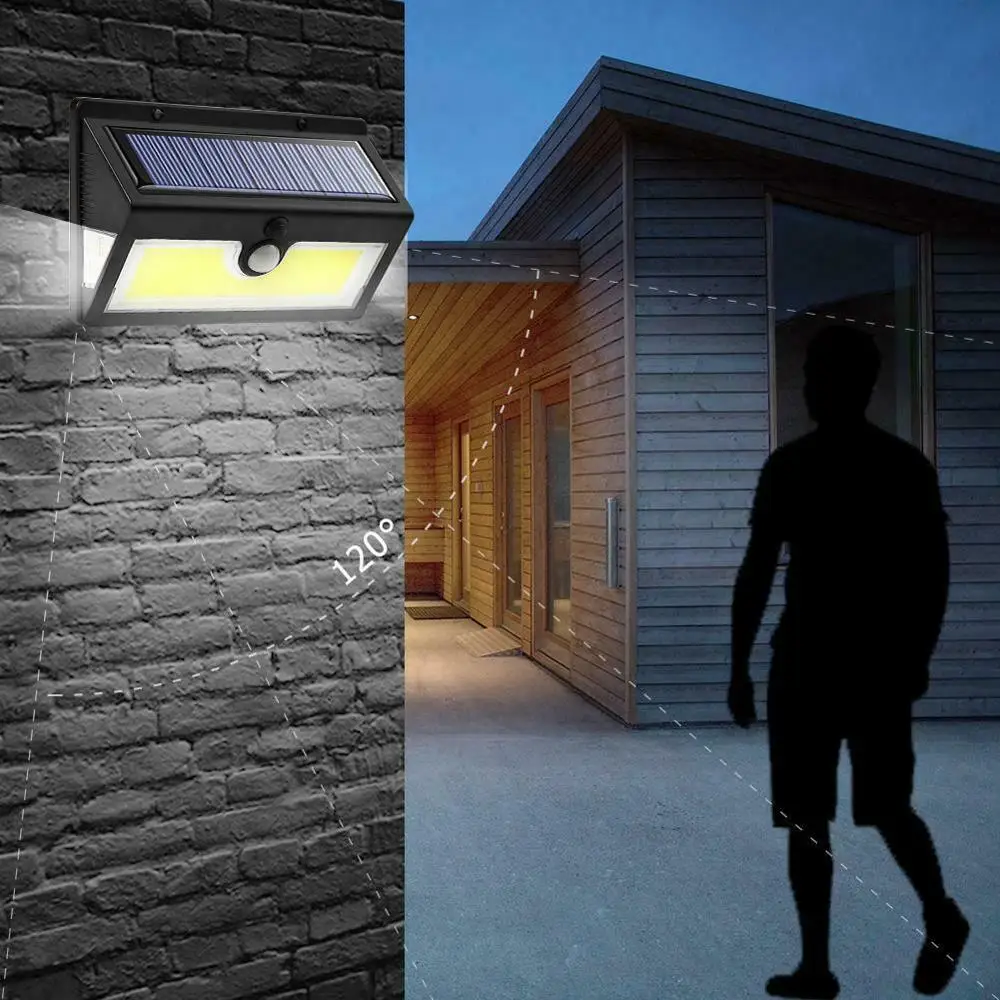 5 пачек 64LED Солнечный свет датчик движения уличный дворовый садовый COB