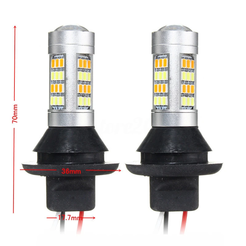 

JXLCLYL 2pcs T20 1156 BA15S 42LED Switchback White DRL & Amber Turn Signal Light