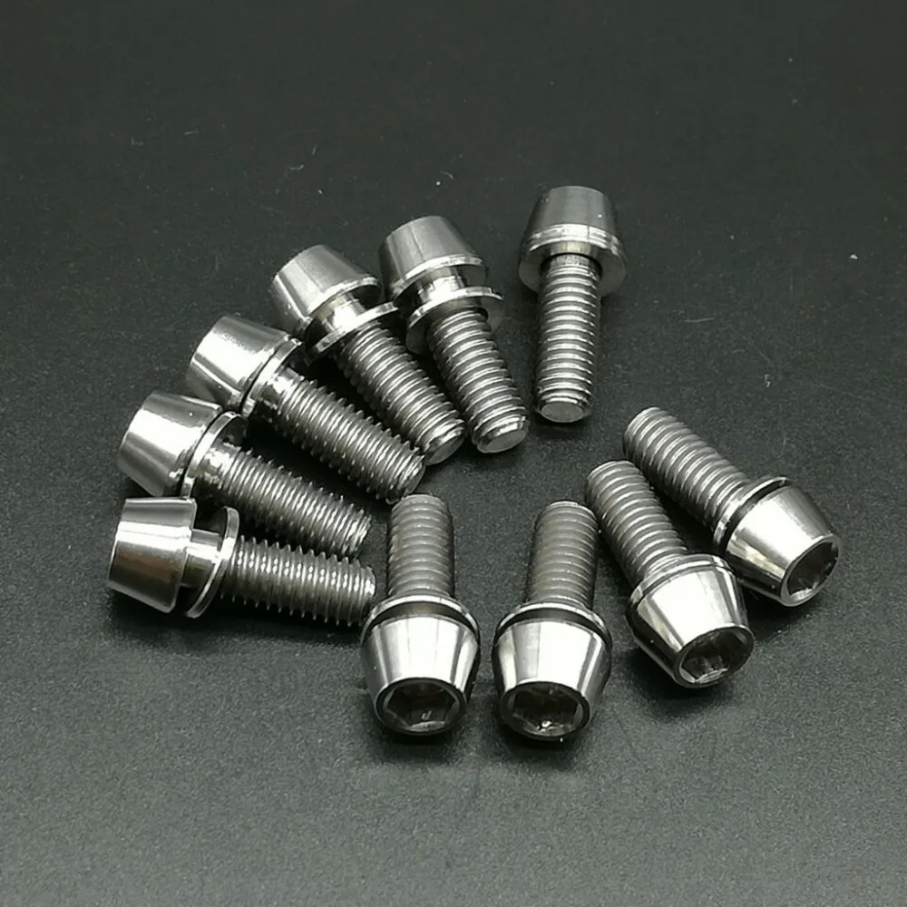 Титановый болт Ti M6x16mm с конической шестигранной головкой 10 шт. | Строительство и