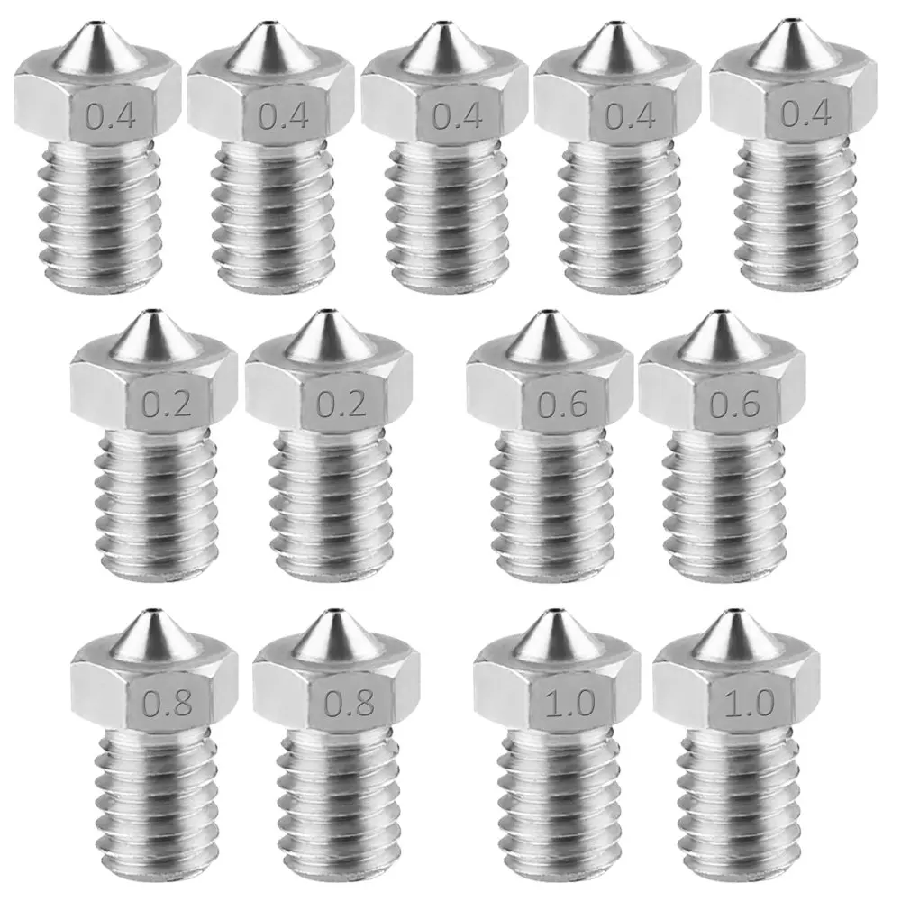 13 Pieces Stainless Steel 3D Printer Nozzles 0.2 Mm 0.4 0.6 0.8 1.0 Extruder Nozzle Print Head For E3D Makerbo | Компьютеры и офис