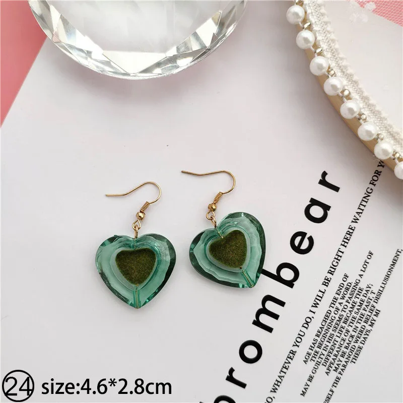 Style 24 Модные Зеленые акриловые серьги киви для женщин, милые кактусы, геометрические ацетатные Зеленые Бусины, серьги с подвеской, женские подарки - Окраска металла: Style 24