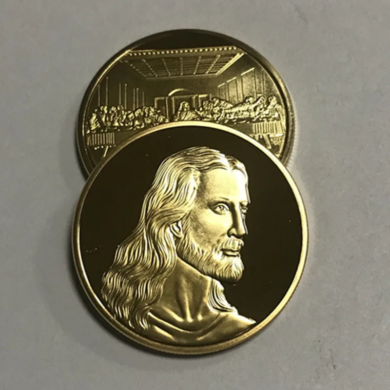 5 шт. религиозная монета Иисус папа Последний Ужин Бог против дьявола 24 К