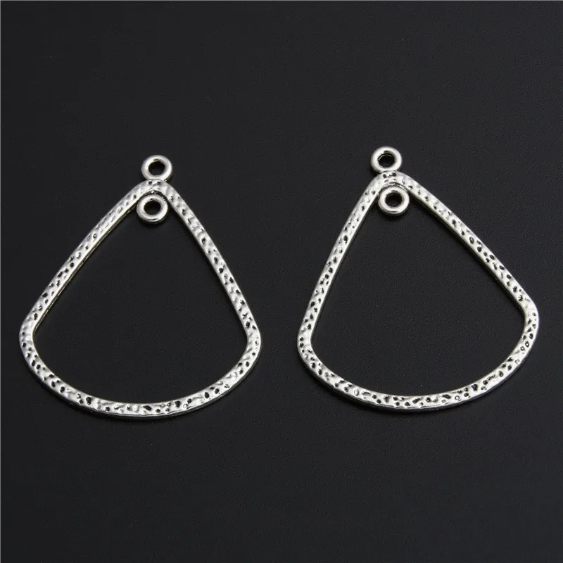 

8pcs Silver Color Drop Shape Diy Pendant Charms Chandelier Jewelry Finding A2787
