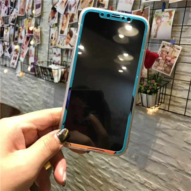 Для iPhone 6 Plus/6s/7/8 Plus X XR XS Max мягкий чехол для телефона+ спереди Экран протектор Закаленное Стекло