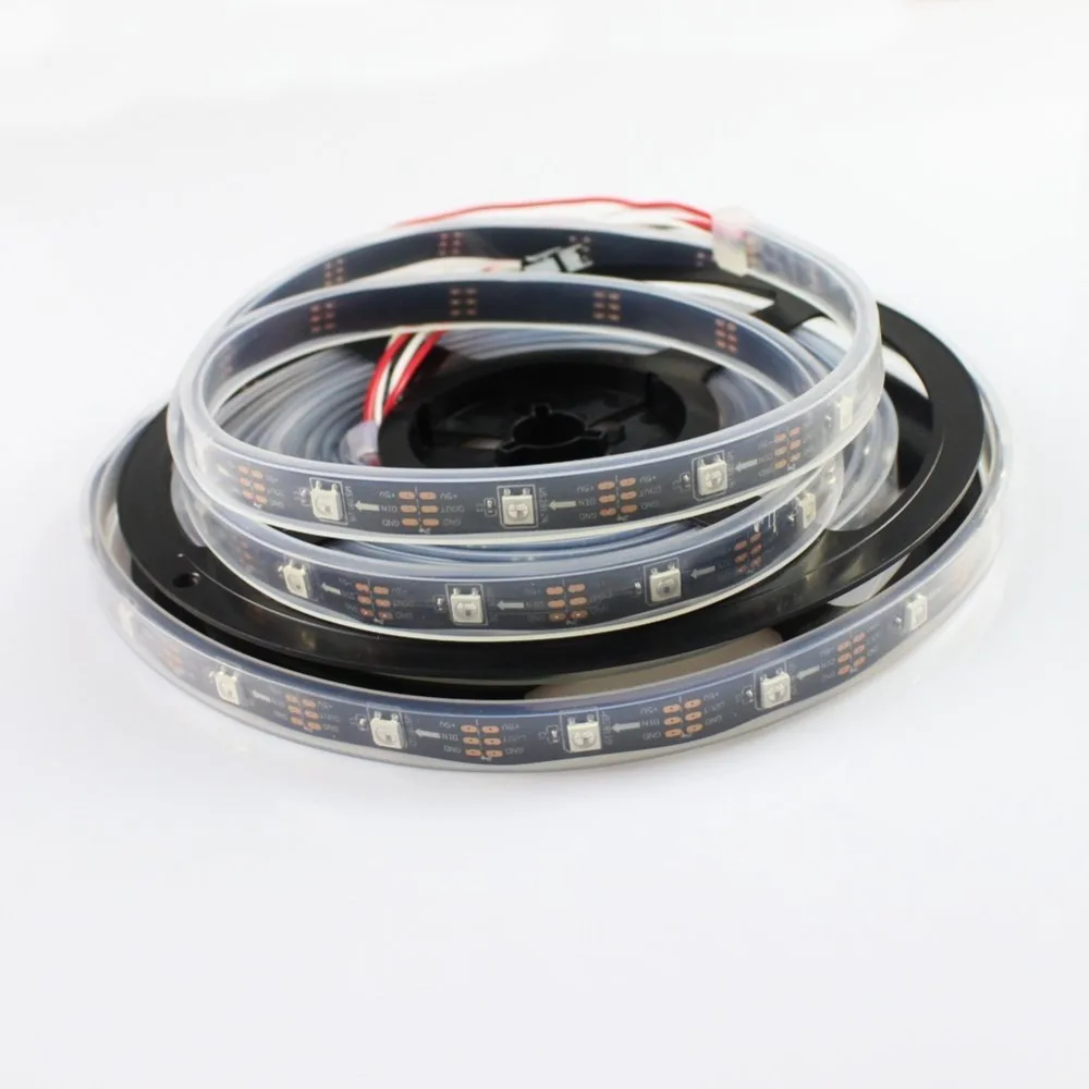 

WS2812B LED pixel Strip silicone tube waterproof ip67 DC5V 60pixel/M 60IC/M RGB flexible LED ribbon individually addressable