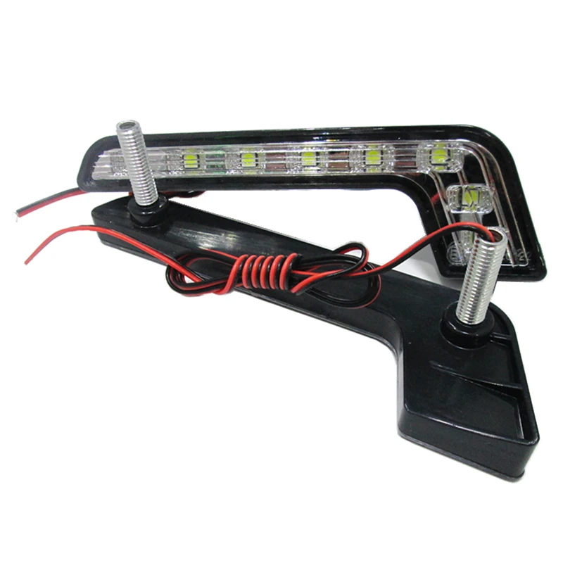 2 шт. подсвеченные дневные ходовые огни L-типа 5050 8SMD 8LED 6000K 12 В постоянного тока