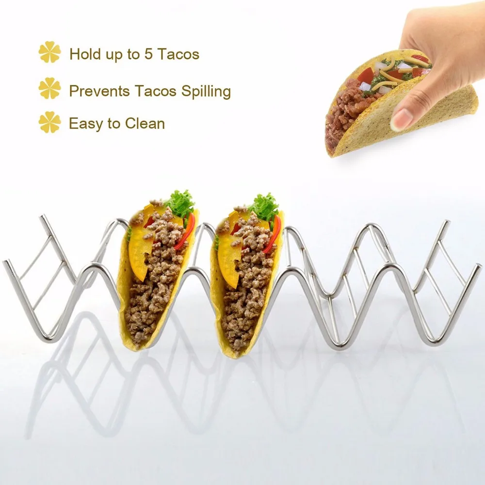 2 шт. кухонная подставка из нержавеющей стали Taco мексиканская для еды ракушки