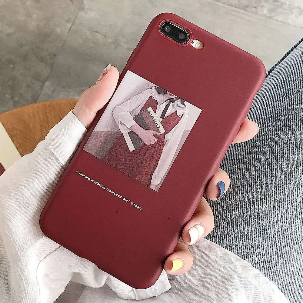 Модный чехол из ТПУ для девочек iPhone XS X XR Xs Max 7 Plus 8 чехлы индивидуальный красный 6 6S