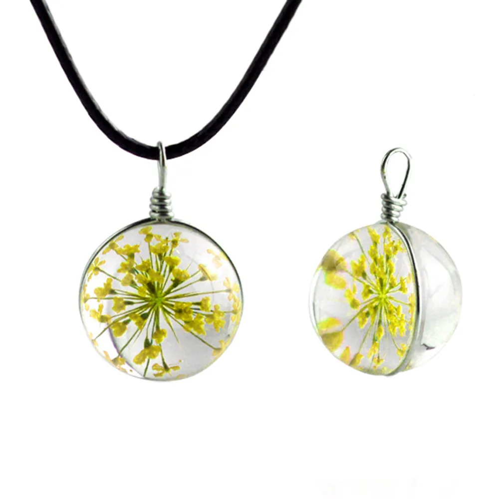 Hot Sale 1Pcs/lot Crystal glass Ball Clover Pendant Necklace Long Strip Leather Chain Rope Women Lucky Wish Jewelry | Украшения и