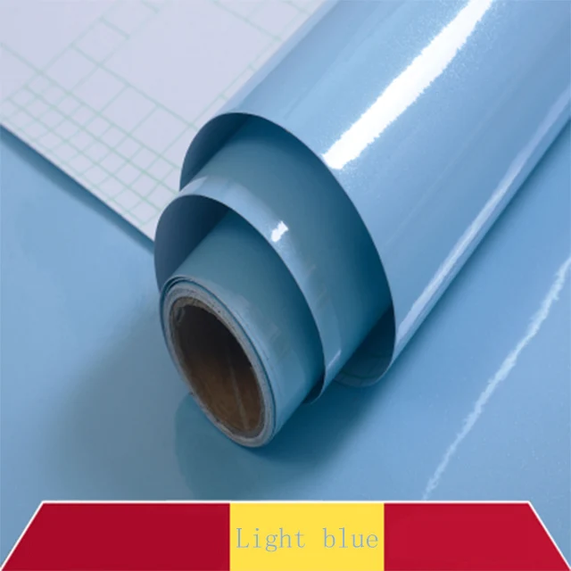 light blue Жемчужно-белая самоклеящаяся декоративная пленка DIY экологические обои для ремонта мебели книжная полка кухня маслостойкая наклейка - Цвет: light blue