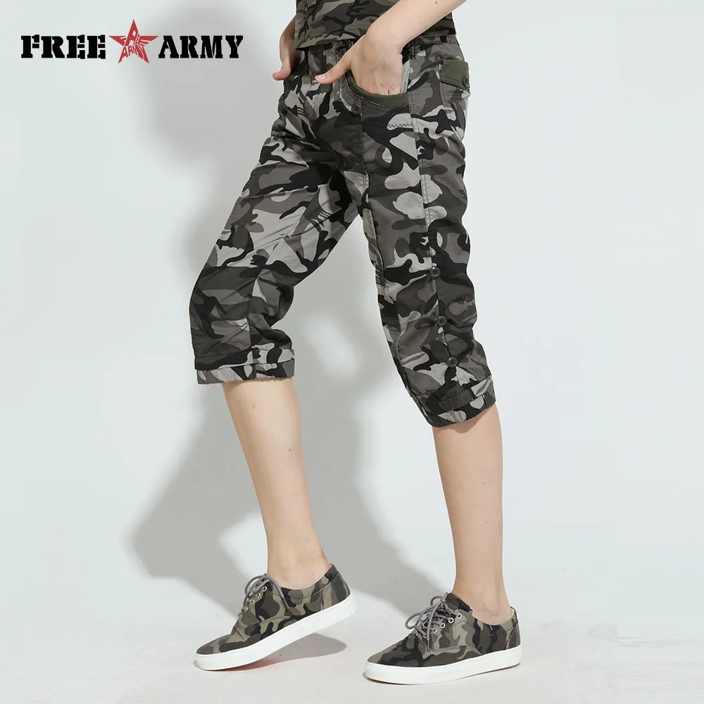 Женские камуфляжные брюки до колен со средней посадкой|pants scarf|pants fallshorts 2xl |