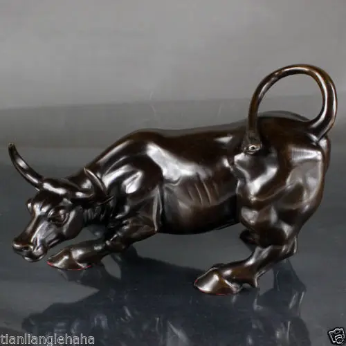 Бесплатная доставка xd 002395 настенная уличная бронзовая свирепого быка OX Статуя 18