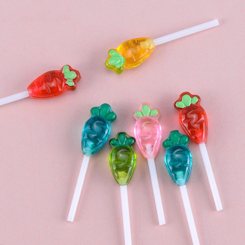 10 шт. Kawaii морковь леденцы полимерные Стразы плоские с оборота кабошоны мини Еда DIY