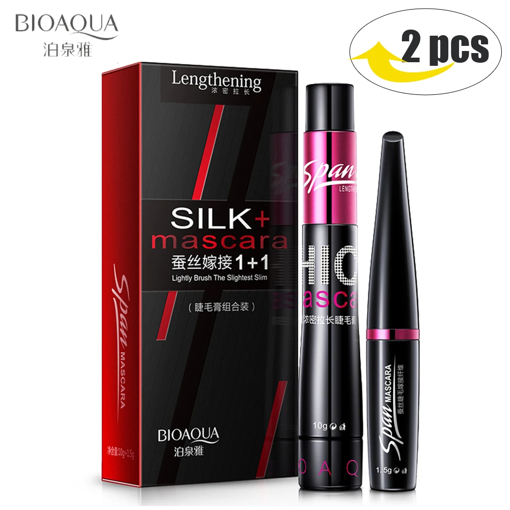 BIOAQUA Brand 2 In 1 Mascara Makeup Set Eyelash Extension Lengthening Volume 3D Fiber Waterproof Cosmetics 2pcs/Lot |