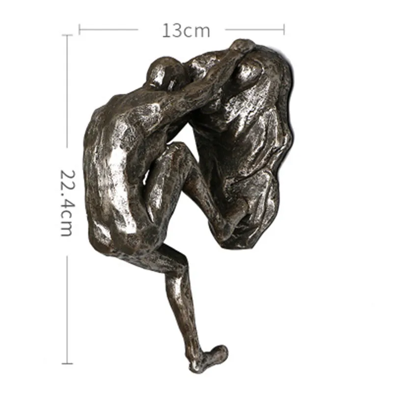 Silver rust Скалолазание фигурки статуя абстрактная Ретро люди смолы ремесленника гостиная настенный Декор для дома кулон L2867 - Цвет: Silver rust