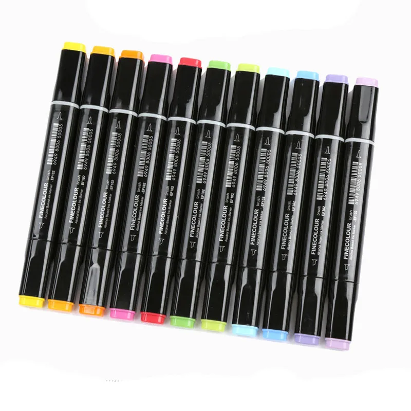 Профессиональная Кисть finecolorour Art Marker с двумя кончиками мягкая кисть/косая спиртовая краска Комический дизайн товары для рукоделия EF102