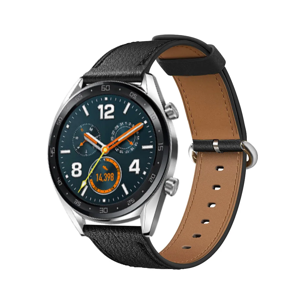 22 мм ширина кожаный ремешок для часов huawei GT/Watch Magic для samsung Galaxy 46 мм/Galaxy Активный ремешок браслет на запястье