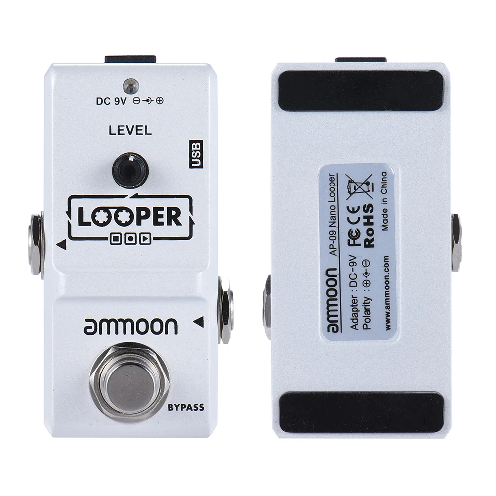 High Quality ammoon AP-09  Nano Loop Electric Guitar Effect Pedal Looper True Bypass Unlimited Overdubs 10 Minutes Recording