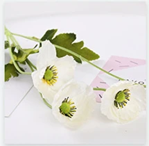white 4 головки/ветка, цветы мака, шелк, искусственный Мак, длинный стебель, для дома, вечерние, украшение, Цветочная композиция, букеты подружки невесты - Цвет: white