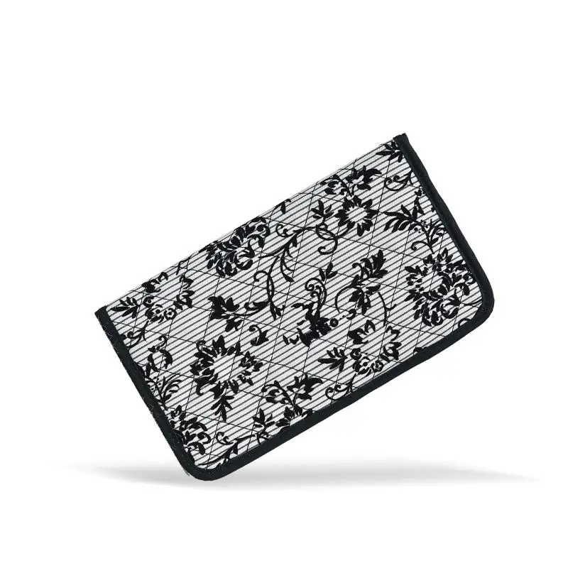 Black flower vine Модный женский хлопковый модный длинный кошелек с принтом, вместительный светильник, клатч, сумка для телефона, хлопковый женский держатель для карт, кошельки - Цвет: Black flower vine