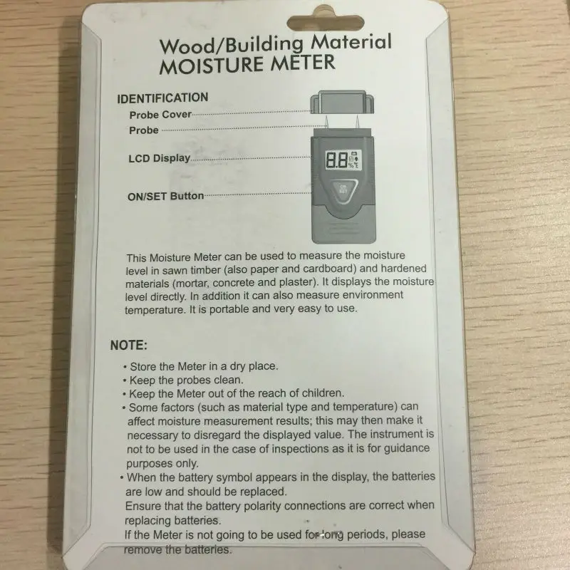 10PCS Digital Wood Firewood Moisture Meter Humidity Detector Damp sawn Timber Sensor temperature meter measure handened meaerial |