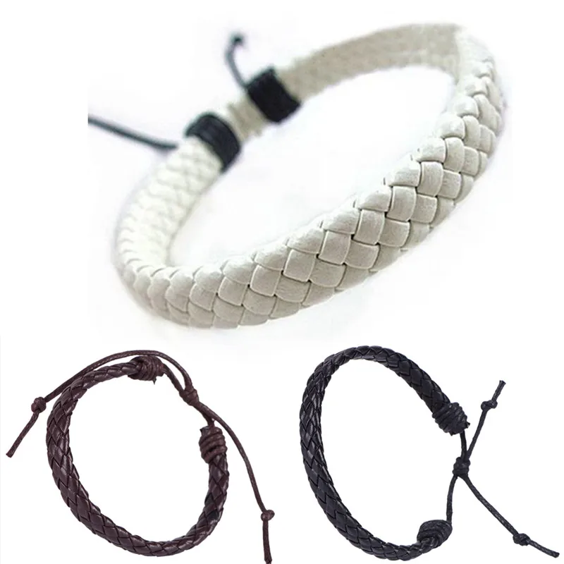 Fashion Men Black Leather Bracelet Friendship Bracelets &amp Bangles Pulseras Hombre Punk Jewelry Gift | Украшения и аксессуары